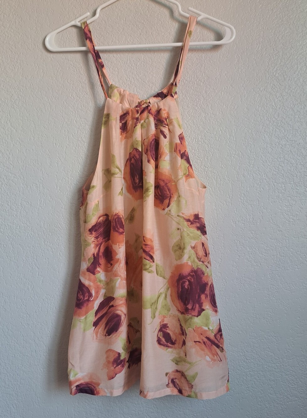 Tommy Bahama Rose Floral Tie Neck Silk Blend Tank Top Size Small